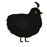 A black and sable chicken