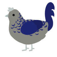Midnight Flower, a ash and navy chicken with a half-lace pattern