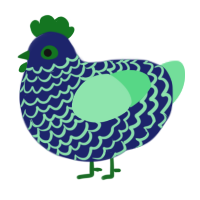 A navy and spring chicken with a lace pattern