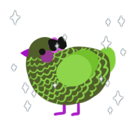A olive and grass chicken with a lace pattern