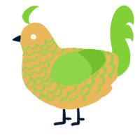 A honey and grass chicken with a lace pattern