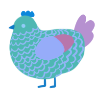 A mint and rose chicken with a lace pattern