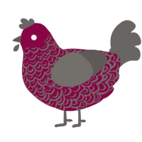 (unnamed), a maroon and grey chicken with a double-lace pattern