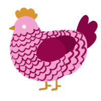 briar beauty, a pink and maroon chicken with a lace pattern