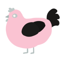 A rose and sable chicken