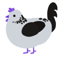 A mist and sable chicken with a neck-speckle pattern