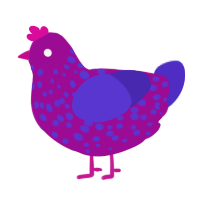 disease, a plum and indigo chicken with a speckle pattern