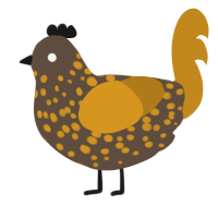 Caramel Nougat, a bark and ochre chicken with a speckle pattern