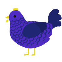Undae, a indigo and navy chicken with a lace pattern