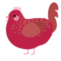 (unnamed), a crimson and red chicken with a half-lace pattern