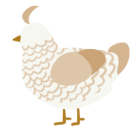 Marble Sculpture, a white and beige chicken with a lace pattern