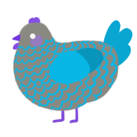 A ash and cerulean chicken with a lace pattern