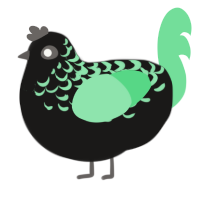 Diamond in the Dark, a sable and spring chicken with a half-lace pattern