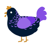 A tumblr and blurple chicken with a half-lace pattern