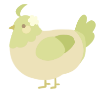 Key Lime Pie, a beige and lime chicken with a head pattern