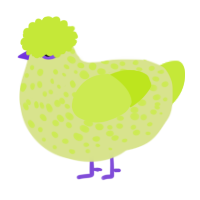 A lemon and lime chicken with a speckle pattern