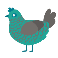 GetInto Hypnosis Mic, a turquoise and grey chicken with a lace pattern