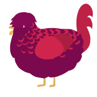 A wine and crimson chicken with a half-lace pattern