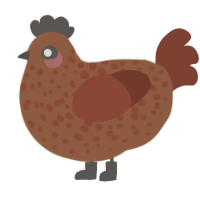 TRUCK, a brown and russet chicken with a speckle pattern
