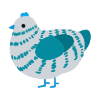 my son he is teal, a mist and sea chicken with a bar pattern