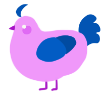 A lavender and ultramarine chicken