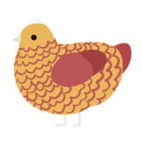A honey and red chicken with a lace pattern