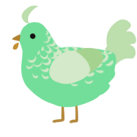 A spring and gluppy chicken with a half-lace pattern