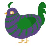 A overcast and leaf chicken with a bar pattern