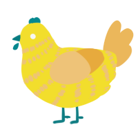 Solar Ray, a yellow and honey chicken with a bar pattern