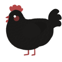 A sable chicken with a lace pattern