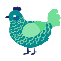 A teal and spring chicken with a lace pattern