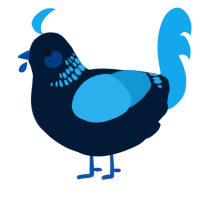 A tumblr and sky chicken with a neck-band pattern
