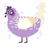 warp train uw-212, a lilac and cream chicken with a half-lace pattern