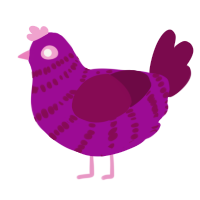 A plum and wine chicken with a bar pattern