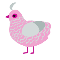 Wonderful Baby, a pink and silver chicken with a lace pattern