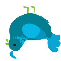 A sea and cerulean chicken with a neck-speckle pattern