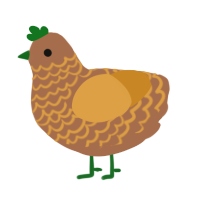Pineantula, a brown and orange chicken with a lace pattern