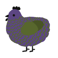 A overcast and olive chicken with a lace pattern