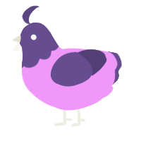 A lavender and overcast chicken with a head pattern