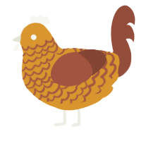 CHUICKEN NUGGET, a orange and russet chicken with a lace pattern