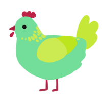 A spring and lime chicken with a neck-speckle pattern