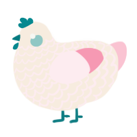 Briar, a cream and rose chicken with a lace pattern