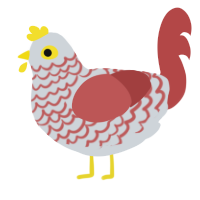 A mist and red chicken with a lace pattern