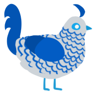 wip, a mist and ultramarine chicken with a lace pattern
