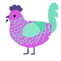 Toothpaste, a orchid and mint chicken with a lace pattern