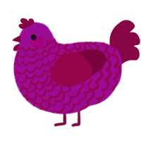 A plum and maroon chicken with a lace pattern