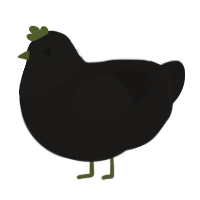 Ooooh Very Evil, a sable chicken with a head pattern