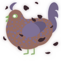 A russet and overcast chicken with a speckle pattern