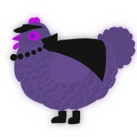 A overcast chicken with a lace pattern