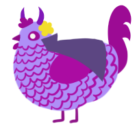keqing, a lilac and plum chicken with a lace pattern